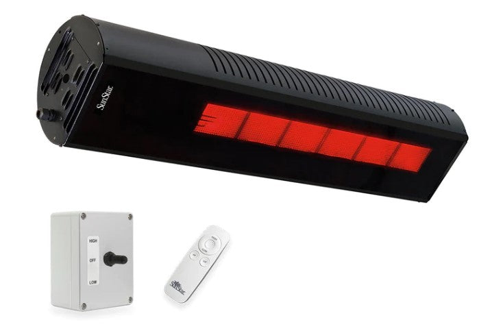 SunStar SGL Series 48" Two-Stage Propane Gas Infrared Patio Heater with Adjustable Mounting Kit and Wireless Remote Control
