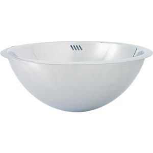 E-Stainless Round 20 Gauge Stainless Steel w/ Double Wall and Built in Overflow: 16'' Diameter and 6'' Depth