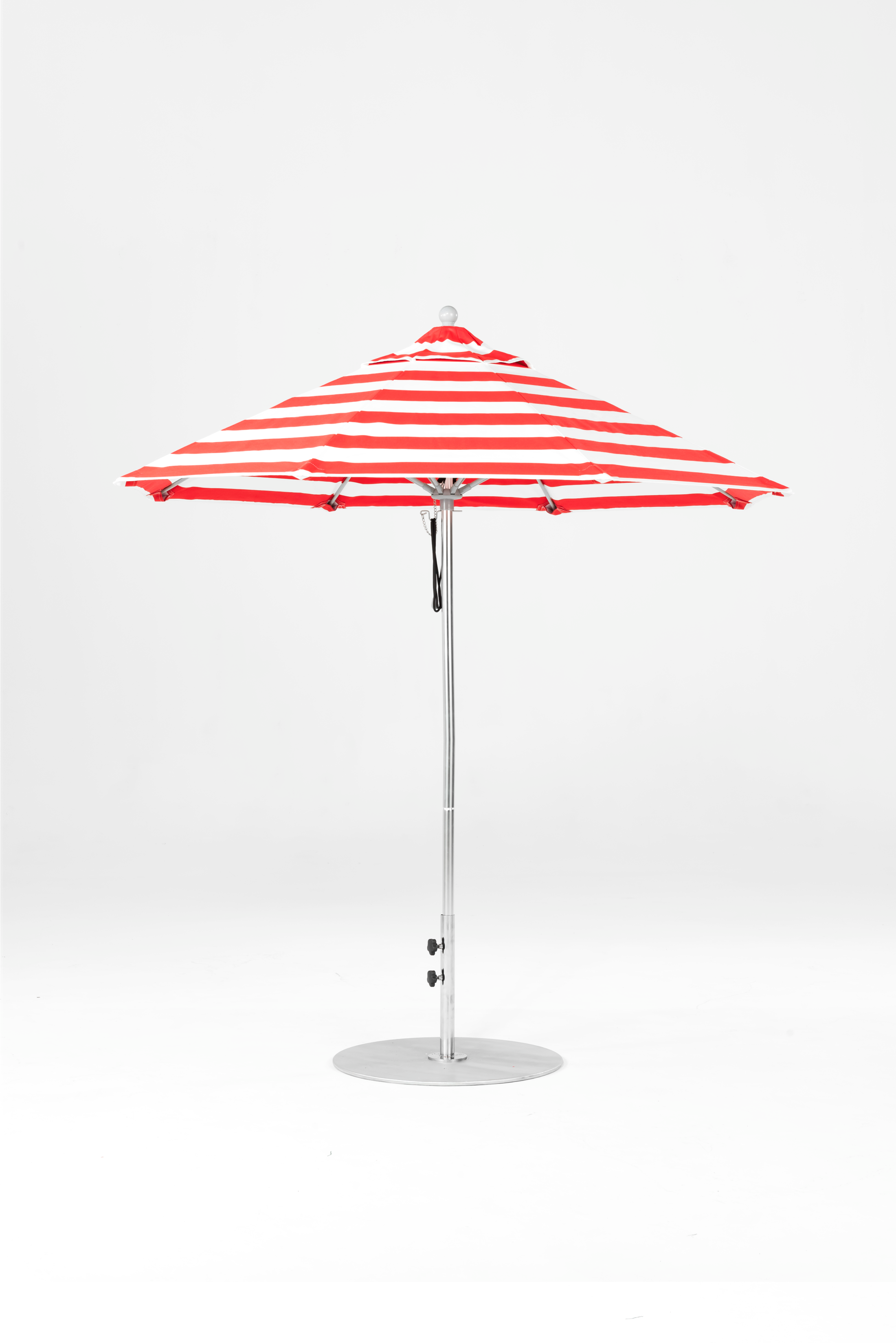 845FM-012 Red Stripe-Brushed Silver