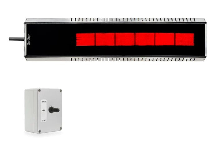 SunStar MGL Series 48" Two-Stage Propane Gas Infrared Patio Heater with Adjustable Mounting Kit