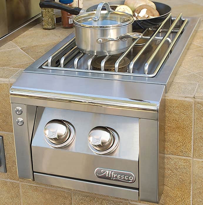 Alfresco 14 Inch Cart-Mounted Dual Side Burner