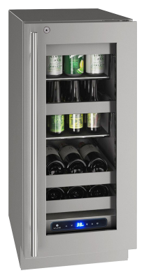 U-Line Beverage Center 15" Lock Right Hinge Stainless Frame 115v