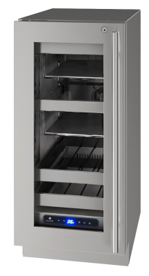 U-Line Beverage Center 15" Lock Left Hinge Stainless Frame 115v