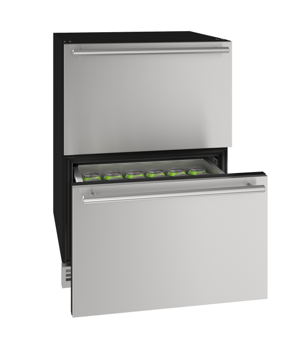 U-Line Refrigerator Drawers 24" Stainless Solid 115v