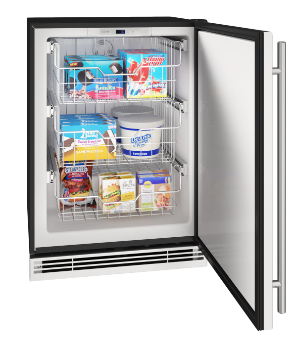 U-Line Convertible Freezer 24" Reversible Hinge Stainless Solid 115v