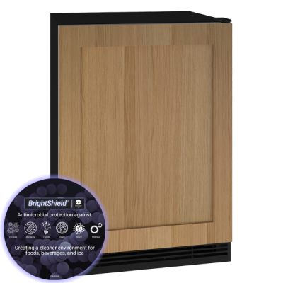 U-Line Solid Refrigerator 24" Reversible Hinge Integrated Solid 115v BrightShield