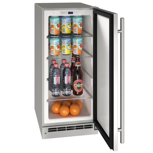 U-Line Outdoor Solid Refrigerator 15" Reversible Hinge Stainless Solid 115v