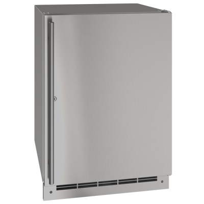 U-Line Outdoor Solid Refrigerator 24" Lock Reversible Hinge Stainless Solid 115v