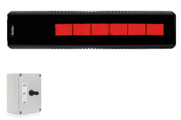 SunStar SGL Series 48" Two-Stage Propane Gas Infrared Patio Heater with Adjustable Mounting Kit