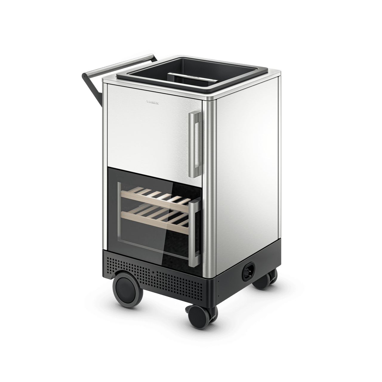 Dometic 28 Inch Outdoor Prep Center/ Bar Cart with Solid And Glass Door