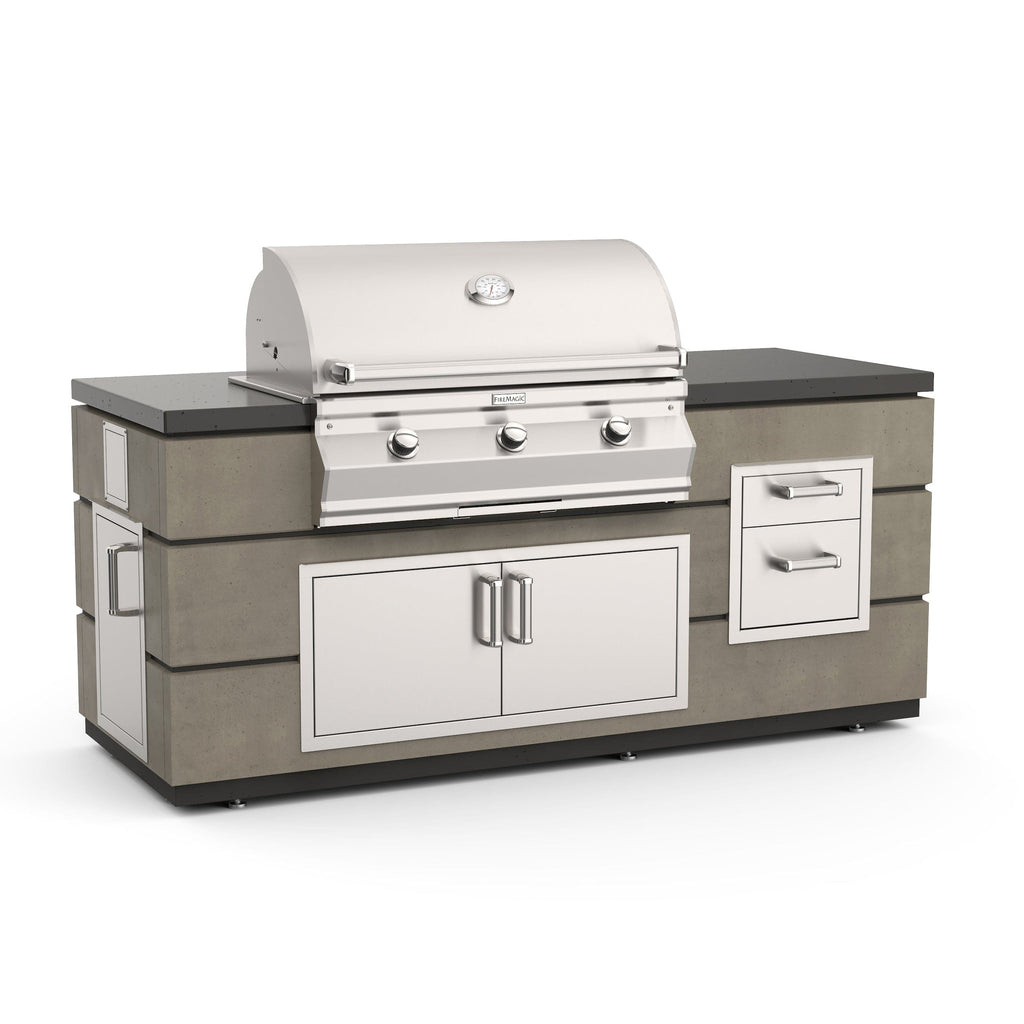 Fire Magic Contemporary Pre-Fab Choice Island with Double Drawer Cut-out