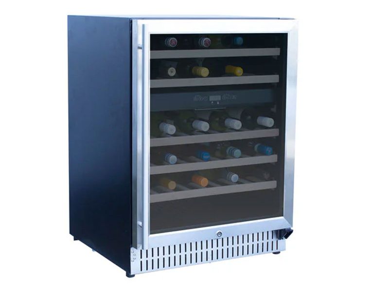 Summerset 24 Inch Outdoor Dual Zone Wine Cooler with Glass Door and Lock