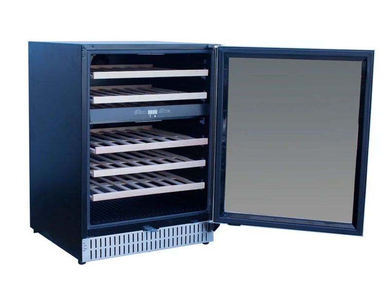 Summerset 24 Inch Outdoor Dual Zone Wine Cooler with Glass Door and Lock