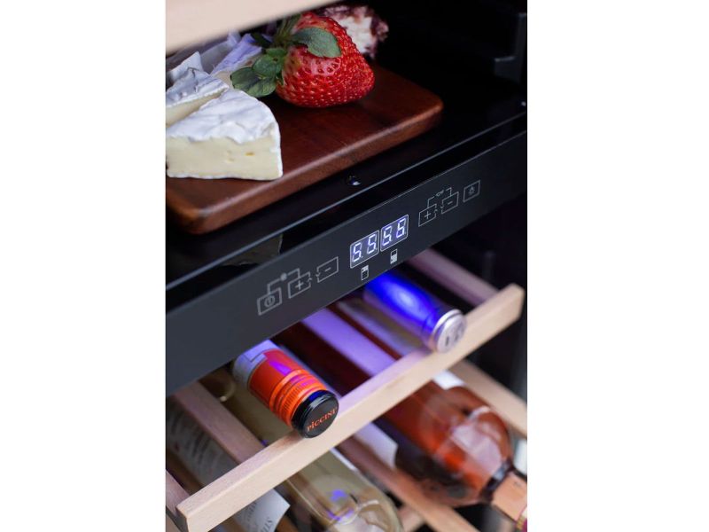 Summerset 24 Inch Outdoor Dual Zone Wine Cooler with Glass Door and Lock