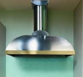 Vent A Hood 30" 600 CFM Contemporary Wall Mount Range Hood w/ Brass Lip Stainless Steel