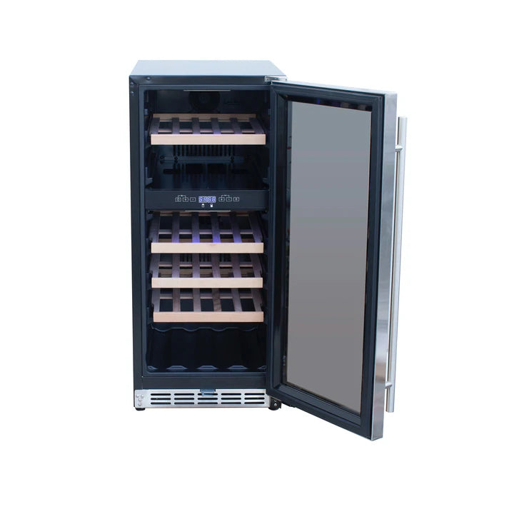 American Made Grills 15 Inch Outdoor Wine Cooler with Glass Door and Lock