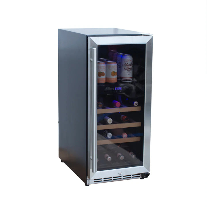 American Made Grills 15 Inch Outdoor Wine Cooler with Glass Door and Lock