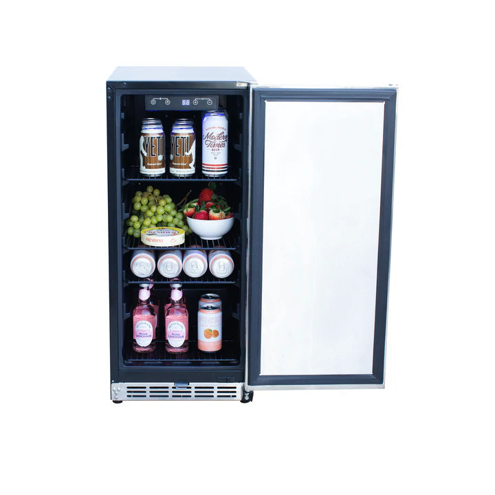 American Made Grills 15 Inch Outdoor Refrigerator with Solid Door