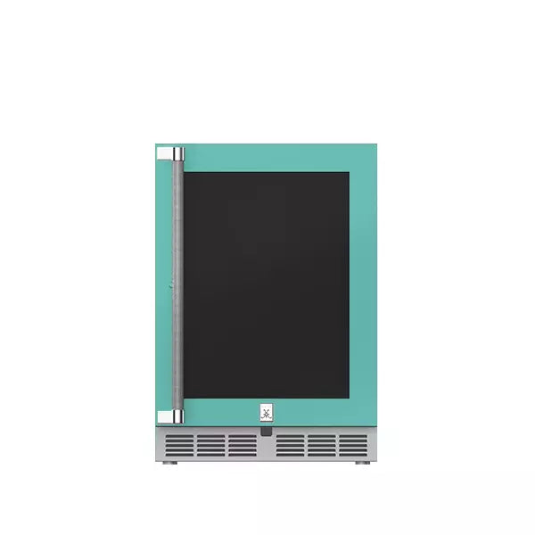 Hestan 24 Inch Outdoor Refrigerator with Glass Door and Lock