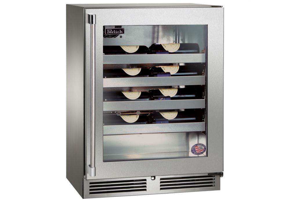 Perlick 18 Inch Signature Series Shallow Depth Indoor Wine Reserve With Lock